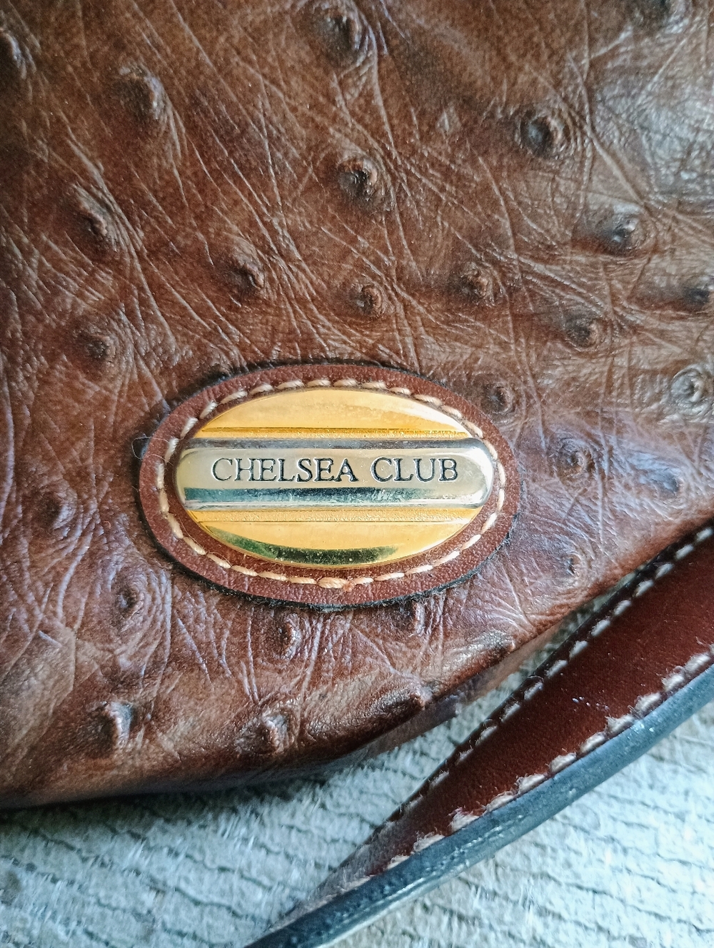 Chelsea Club Vintage Embossed Leather Handbag Excellent Condition